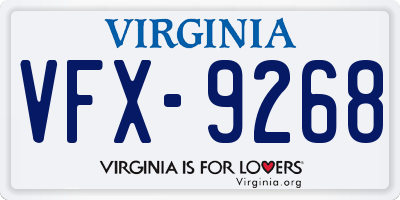 VA license plate VFX9268