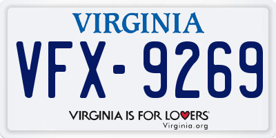 VA license plate VFX9269