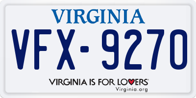 VA license plate VFX9270