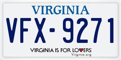 VA license plate VFX9271