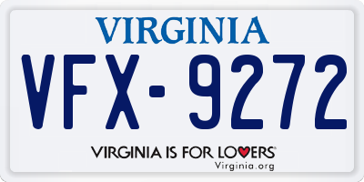 VA license plate VFX9272