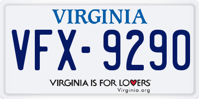 VA license plate VFX9290