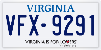 VA license plate VFX9291