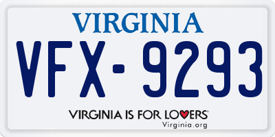 VA license plate VFX9293