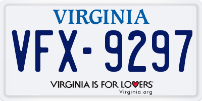 VA license plate VFX9297