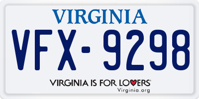 VA license plate VFX9298