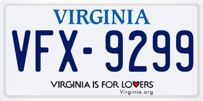 VA license plate VFX9299
