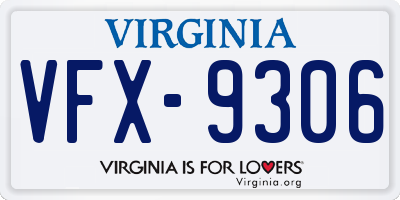 VA license plate VFX9306