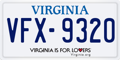 VA license plate VFX9320