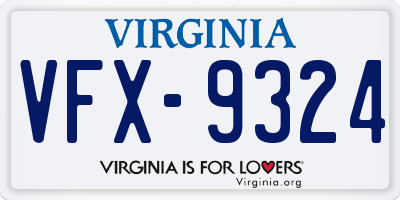 VA license plate VFX9324