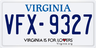 VA license plate VFX9327