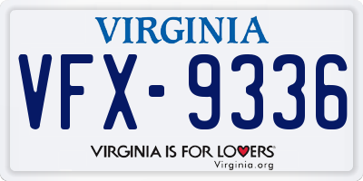 VA license plate VFX9336