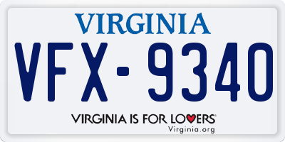 VA license plate VFX9340
