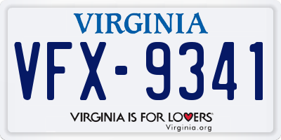 VA license plate VFX9341
