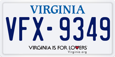 VA license plate VFX9349
