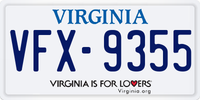 VA license plate VFX9355