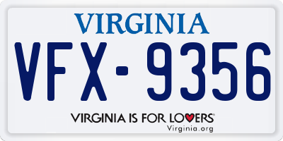 VA license plate VFX9356