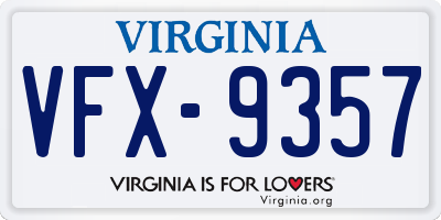 VA license plate VFX9357