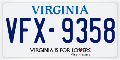 VA license plate VFX9358