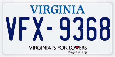 VA license plate VFX9368