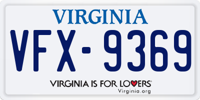 VA license plate VFX9369