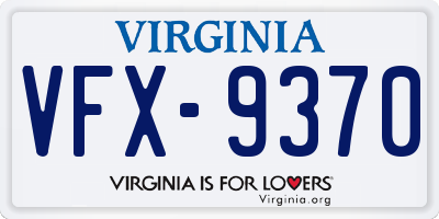 VA license plate VFX9370