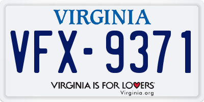 VA license plate VFX9371