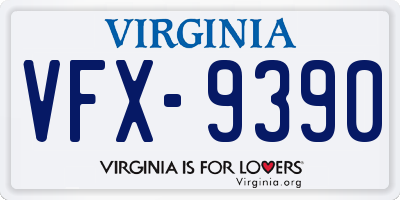 VA license plate VFX9390