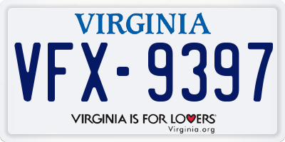 VA license plate VFX9397