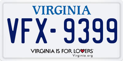VA license plate VFX9399