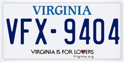 VA license plate VFX9404