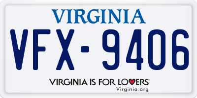 VA license plate VFX9406