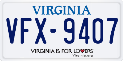 VA license plate VFX9407