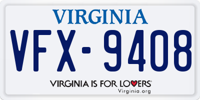 VA license plate VFX9408