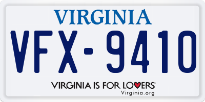 VA license plate VFX9410