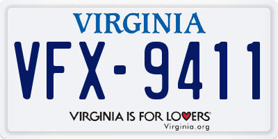 VA license plate VFX9411