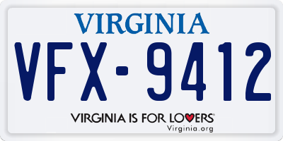 VA license plate VFX9412