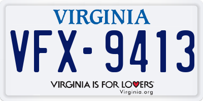 VA license plate VFX9413