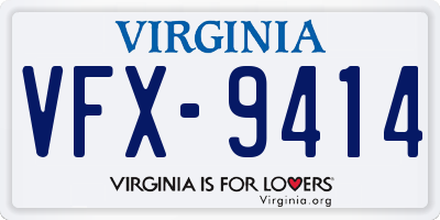 VA license plate VFX9414