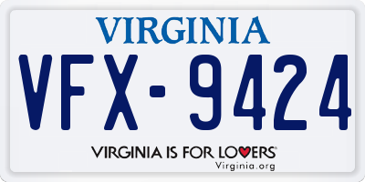VA license plate VFX9424
