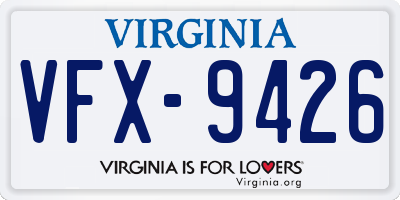 VA license plate VFX9426