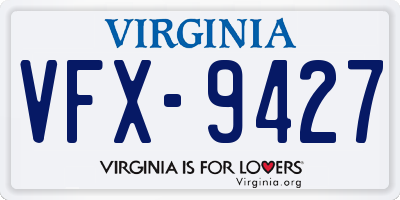 VA license plate VFX9427