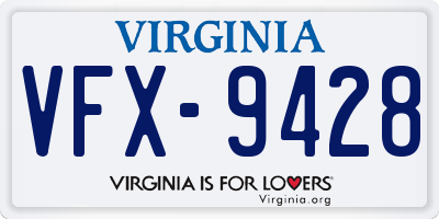 VA license plate VFX9428