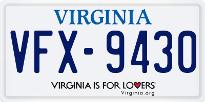 VA license plate VFX9430