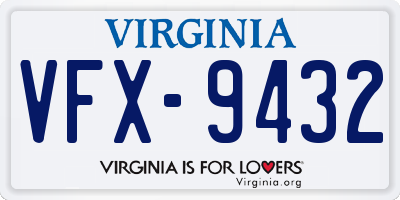 VA license plate VFX9432