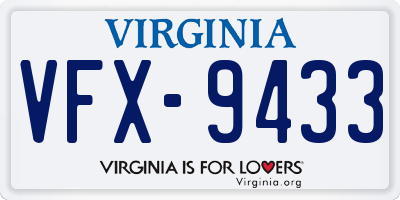 VA license plate VFX9433