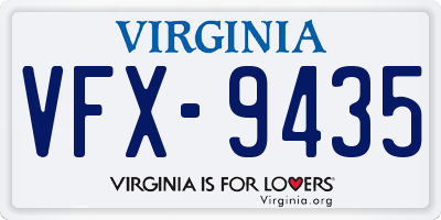 VA license plate VFX9435