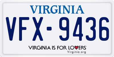 VA license plate VFX9436