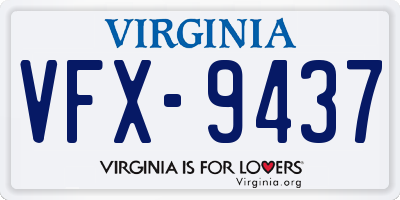 VA license plate VFX9437