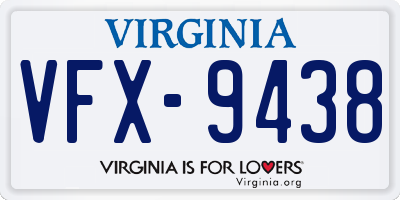 VA license plate VFX9438